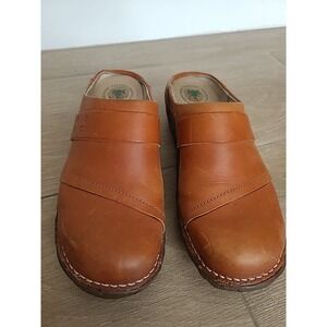 El Naturalista EU 39 US 8.5 Brown Leather Frog Shock Slip On Mule Clogs Comfort
